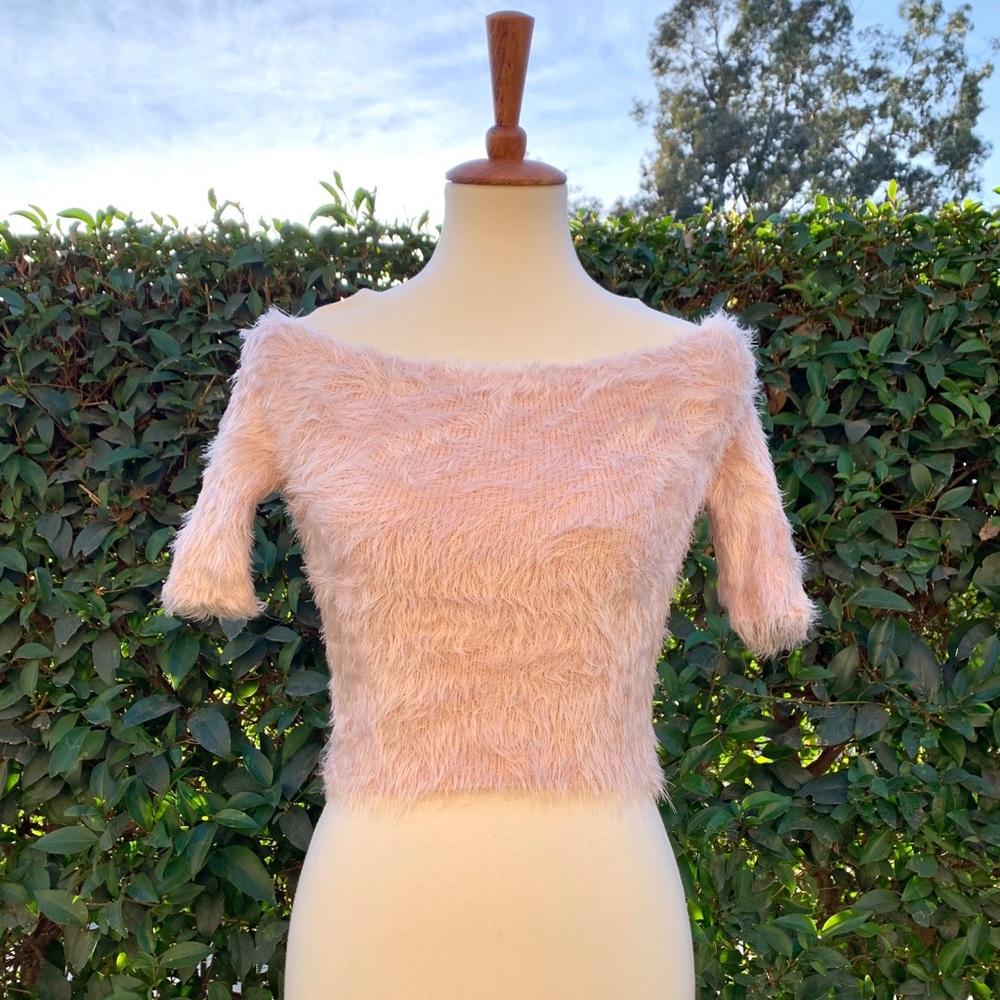 Off the shoulder fleece top